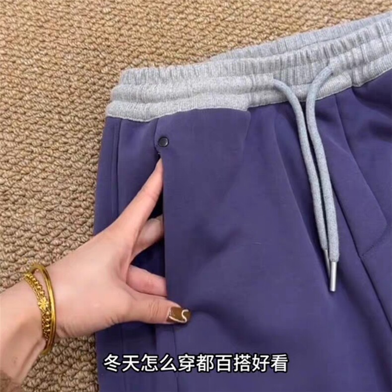 DD104P53美式复古紫色加绒裤子,男装卫衣,电商B323A
