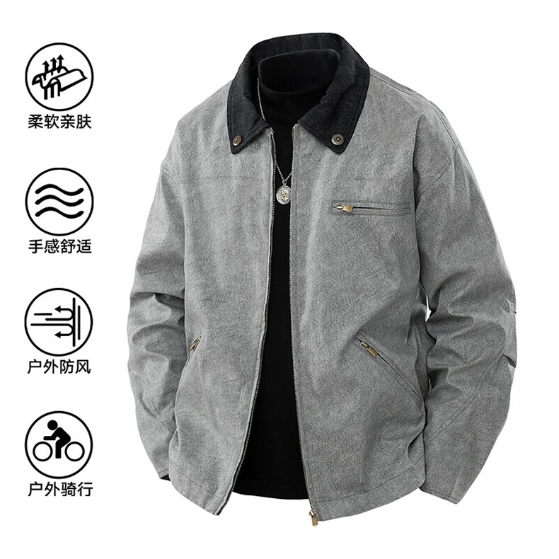 2026春秋新款现货户外夹克男撞色翻领外套DSA157B-J2507-特P85,男装夹克,电商A157B