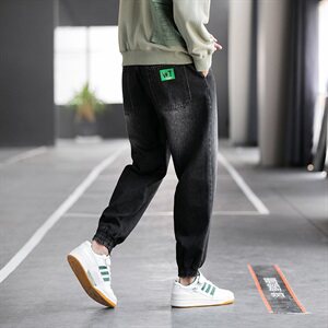 秋冬牛仔裤男宽松韩版潮百搭束脚潮牌休闲工装长裤C402图片