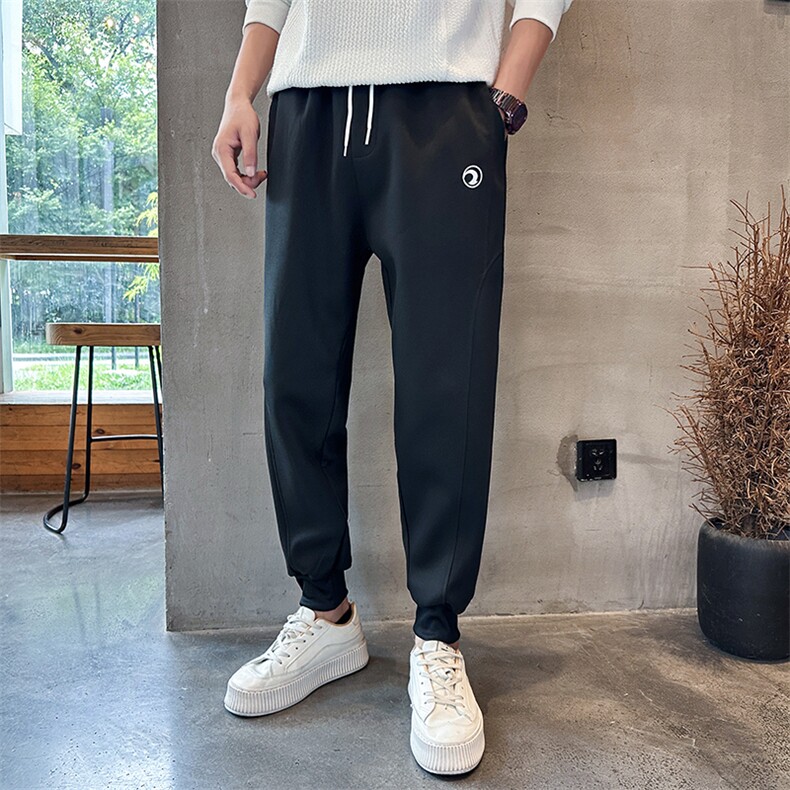 社会精神小伙裤子男秋潮牌ins运动束脚九分裤K8591-P45,男装休闲裤,星座210-3