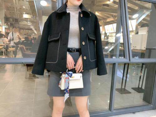 呢料短外套，女装短外套，AMSS 艾玛莎莎