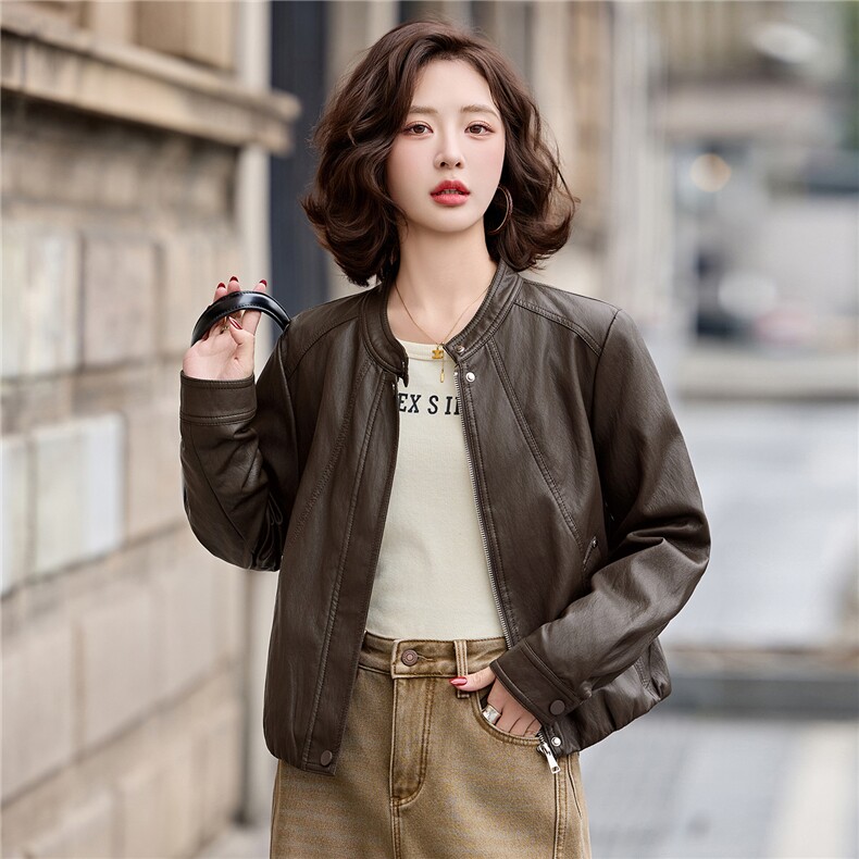 2026年春季新款现货时尚潮流皮衣外套机车服女装,女装皮衣,臻衣坊