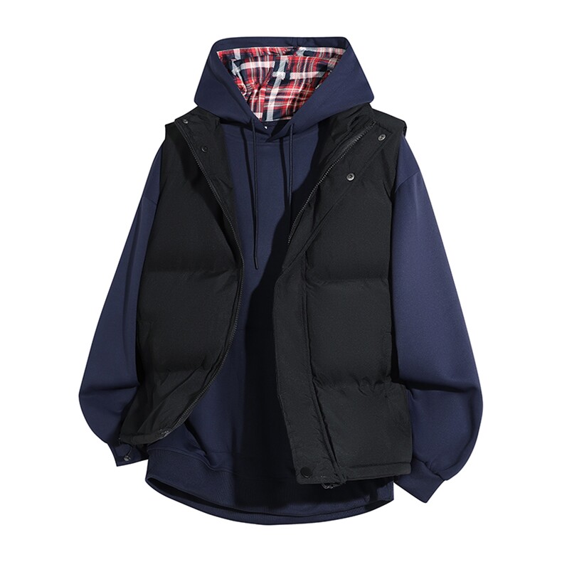 现货5W件冬季三防硬挺boxy短款立领棉衣马夹外套加厚马甲保暖棉服，男装棉衣，电商A486-1