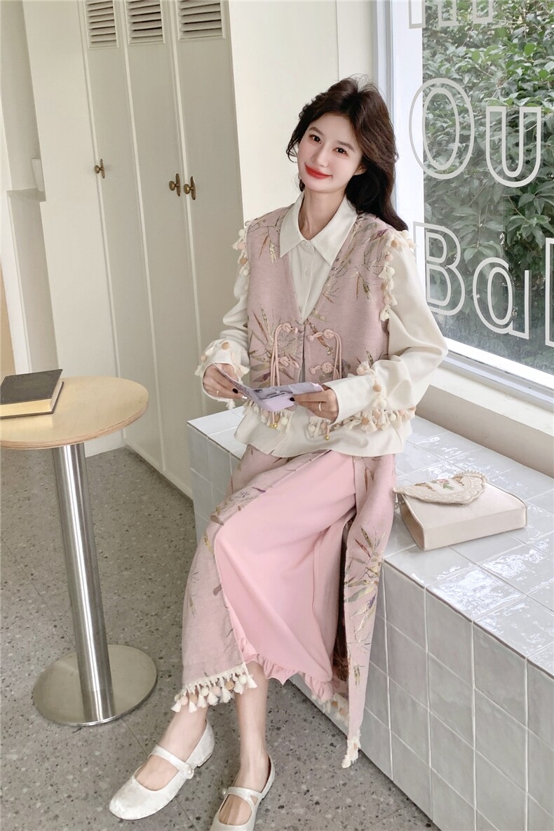 现货新款首马甲衬衫半裙三件套26163P190K298,女装套装/套裙,2D035