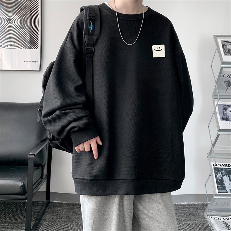 华夫格卫衣圆领卫衣男大码长袖t恤男外套HW76316-P30,男装卫衣,电商A040