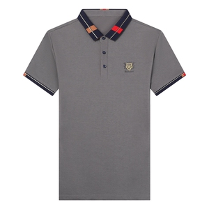 夏季新款男士翻领短袖t恤中年有领男装上衣服休闲POLO衫图片