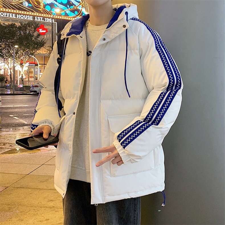 港风潮牌新款织带连帽棉服潮流保暖棉衣M086-P95控139,男装棉衣,星座717