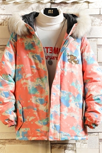 MC49132-P135 大毛领迷彩衣男大码加厚服男袄子 砖墙挂拍图片
