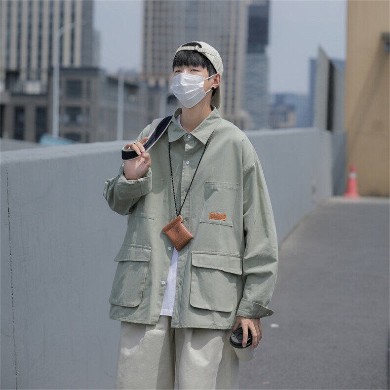 春装纯棉衬衫工装长袖衬衣男大码C30745,男装衬衫,电商C323