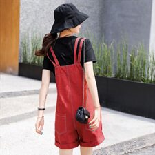 连体裤2021年夏季背带中腰年轻减龄舒适宽松，女装休闲裤，秋水欣儿