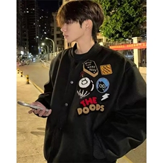 WE1615-P63网红同款街头徽章字母刺绣棒球服外套男女，女装短外套，电商B323A