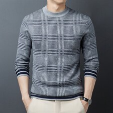 男士长袖毛衣秋季2023新款宽松针织打底衫中年羊毛翻领外穿上衣，男装针织衫/毛衣，电商B212（原钱塘6029）