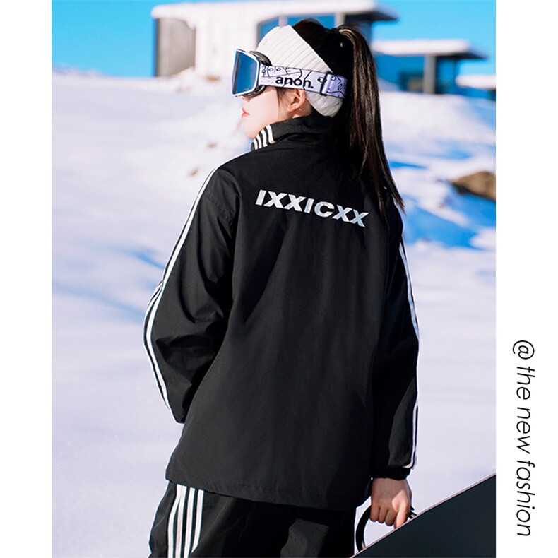 户外防水拼接条纹俩件套登山服男女滑雪服套装TZ031-P235控338,男装休闲套装,电商A001