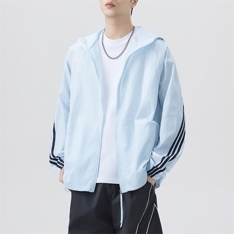 夏季中性风高品质50D尼龙皱时尚纯色防晒衣DSA157B-F7733-P55,男装防晒衣,电商A157B