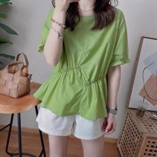 夏季新款小众设计感褶皱时尚小衫，其它，L·H·X