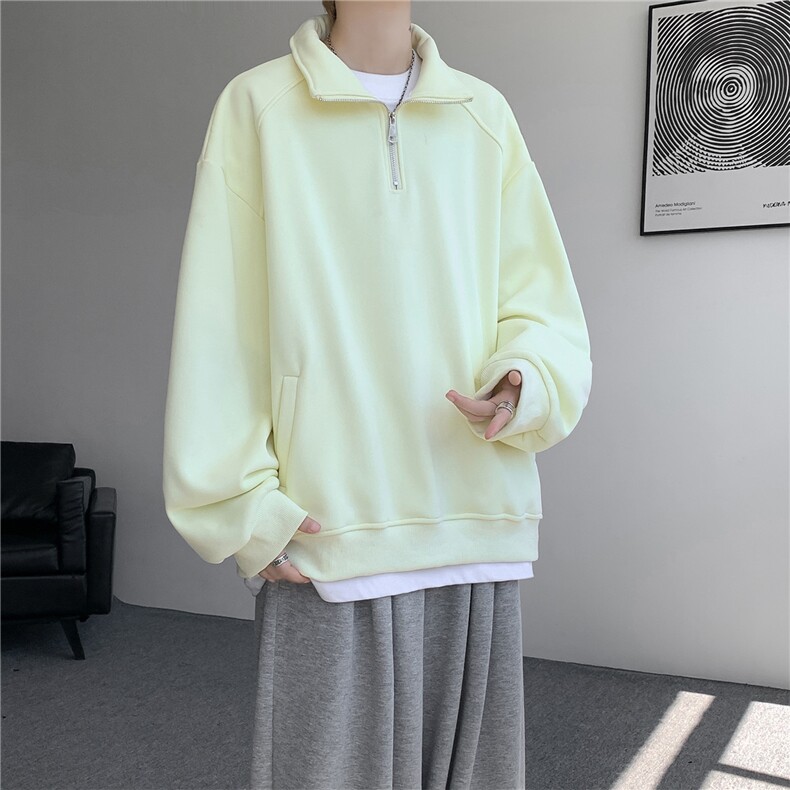 现货DSA059-WY10171-特p46控78立领半拉链大码百搭卫衣,男装卫衣,电商A059