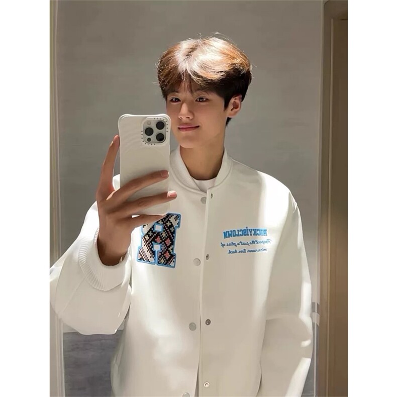 网图有货美式迷宫格民族风贴布字母刺绣棒球夹克男女A1034-P65，男装民族服装，星座1505