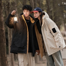 情侣冬季登山服白鸭绒连帽纯色工装羽绒服外套A406Y93650P235，男装羽绒服，星座309（原A406）
