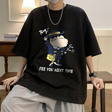 蜡笔小新麂皮绒短袖t恤男大码半袖男JD82240-P25，男装T恤，电商A040