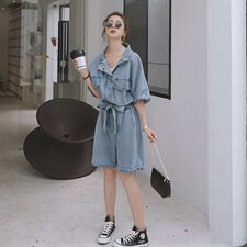 618主推！大量现货！2021夏季牛仔连体短裤151A-1019-P115-K168，女装牛仔裤，淑塔可可