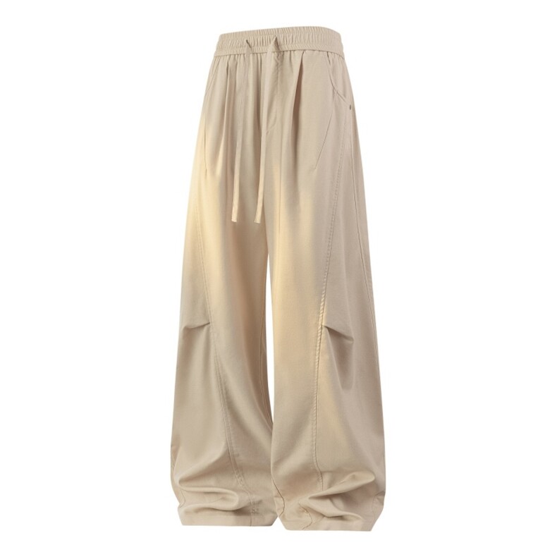 高品质鱼骨纹休闲亚麻棉裤新款宽松直筒裤A436-26011-P5085，男装棉裤，电商A436