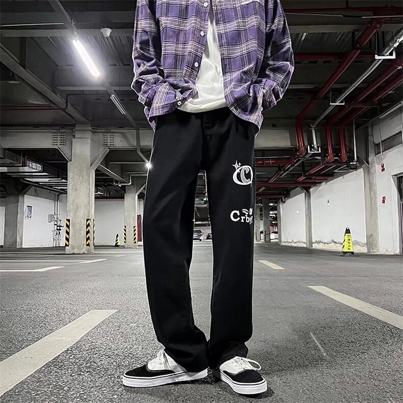 欧美hiphop裤子高街ins潮牌设计感牛仔裤N1233P38，男装牛仔裤，星座1116-2