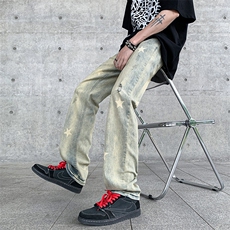 美式高街潮流宽松直筒休闲牛仔裤A161-S2319-P58，男装牛仔裤，电商A161