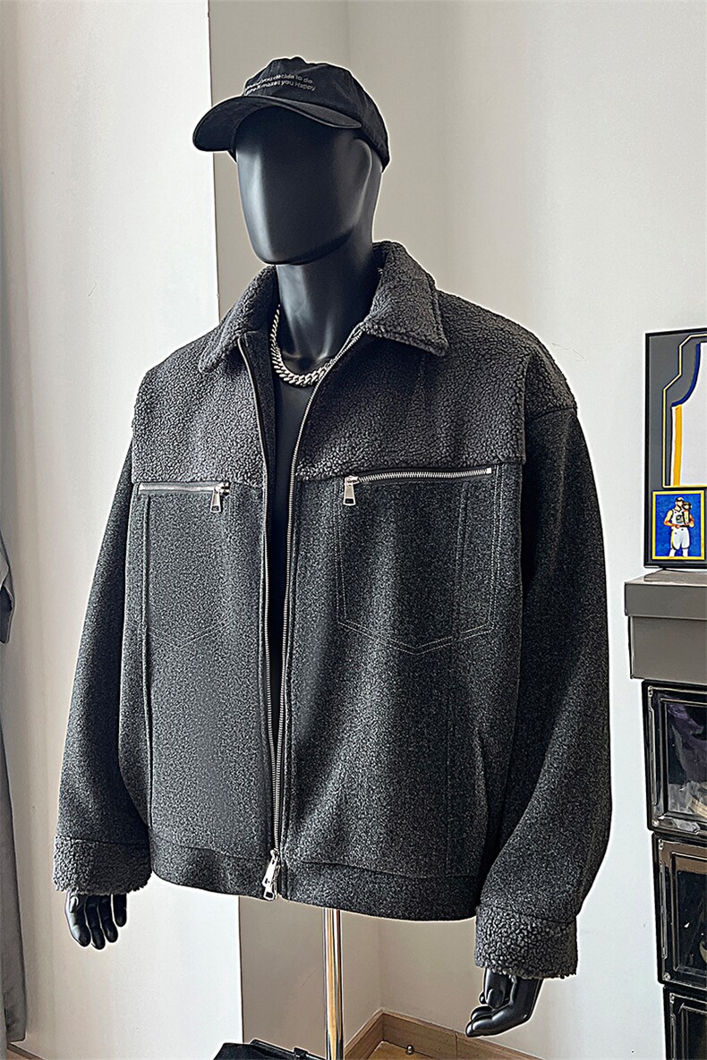 男装短款呢料呢子夹克外套2025冬季毛呢大衣XZ514-2-F8-P90,男装夹克,星座514-2(原B239)