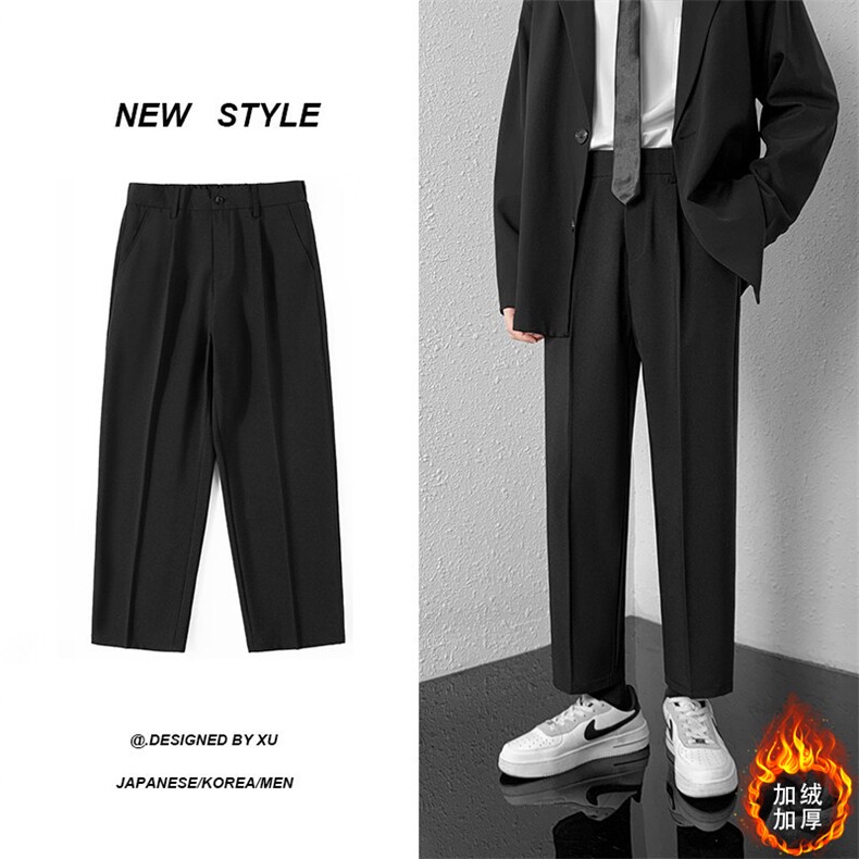 现货2万冬季加绒小西裤男休闲西装裤宽松直筒裤XK8006/P35加绒P40，男装西裤，电商B316