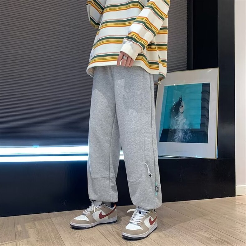 卫裤男春季新款潮流宽松高街ins休闲裤帅气运动束脚裤子K3337-P39,男装休闲裤,星座412-3