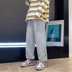 卫裤男春季新款潮流宽松高街ins休闲裤帅气运动束脚裤子K3337-P39，男装休闲裤，星座412-3