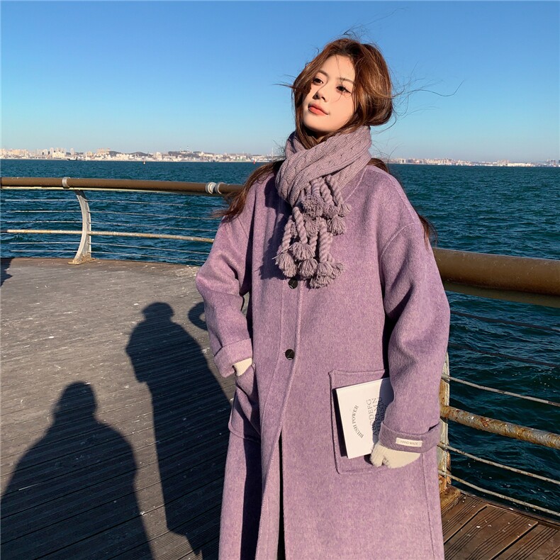 新款70羊毛大衣送围巾2D014-10053-P275-K398,女装毛呢外套,2D014