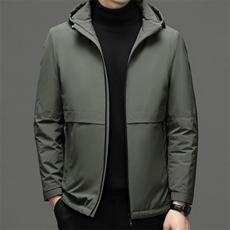 冬季新款中年男士加厚保暖羽绒服冬装中年商务休闲可脱卸帽外套，男装羽绒服，电商B212（原钱塘6029）