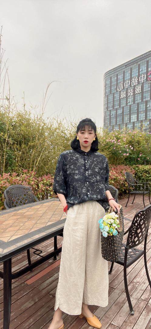 纯苎连衣裙小衫裤子裙子衬衣 时尚风 风淑女风休闲风，女装连衣裙，川哲