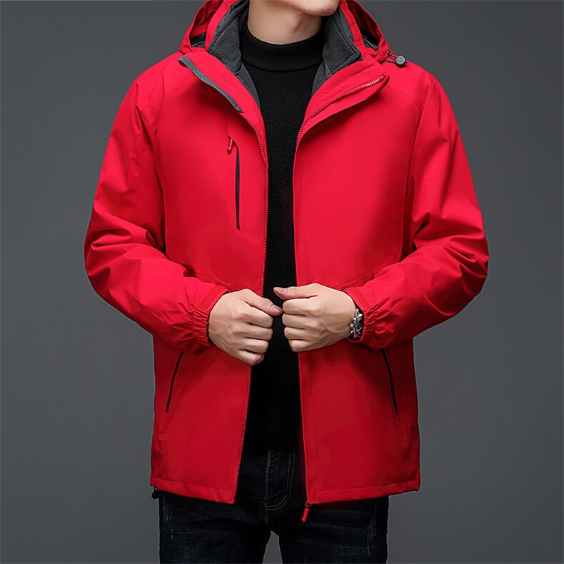秋冬连帽男宽松加绒可脱卸内胆冲锋衣外套户外运动服BSN3007-P165,男装棉衣,星座1105-3