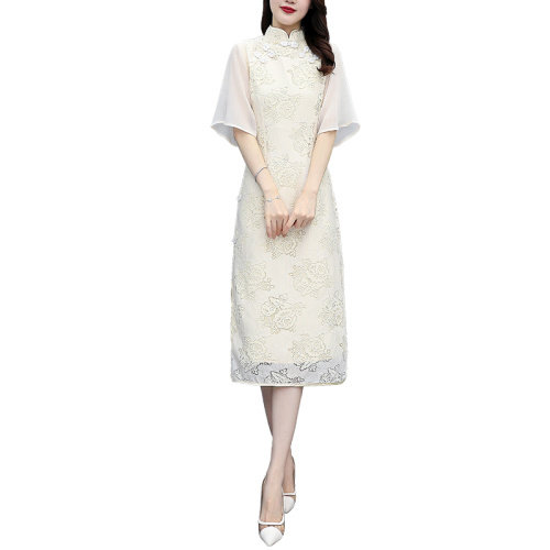 芷墨2022夏装新款时尚复古典雅蕾丝旗袍连衣裙司藤,女装汉服/婚纱/旗袍/礼服,芷墨服饰