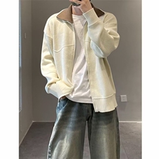 新款针织开衫拉链外套男肌理感宽松休闲夹克513AKS2575P57，男装夹克，星座513A