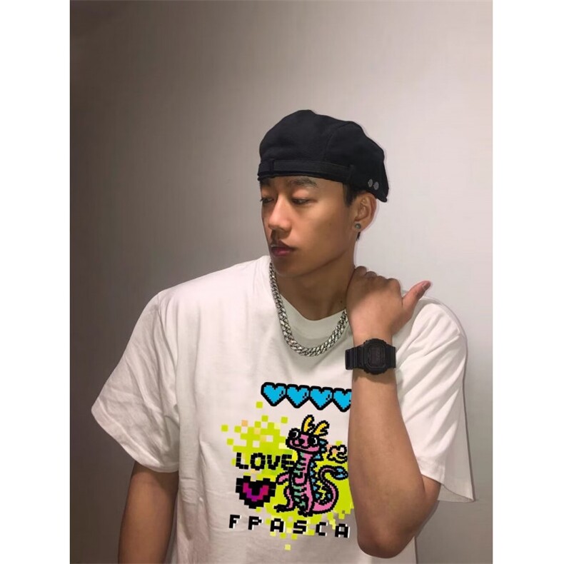 网络图现货！220G重磅T恤男高级感美式复古小领口短袖RDT105-P30,男装T恤,星座1005-6
