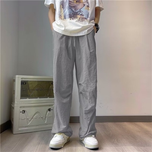 彩色轻薄款休闲直筒长裤子男生潮流嘻哈街头伞兵裤 B4508 P35图片