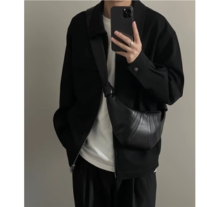 港风秋款男夹克衫行政夹克开衫拉链外套加大码S-5XL JK0045 P73图片