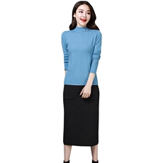 休闲时尚潮流长袖半高领套装/套裙2021年秋季简约个性，女装套装/套裙，奕阳依阁
