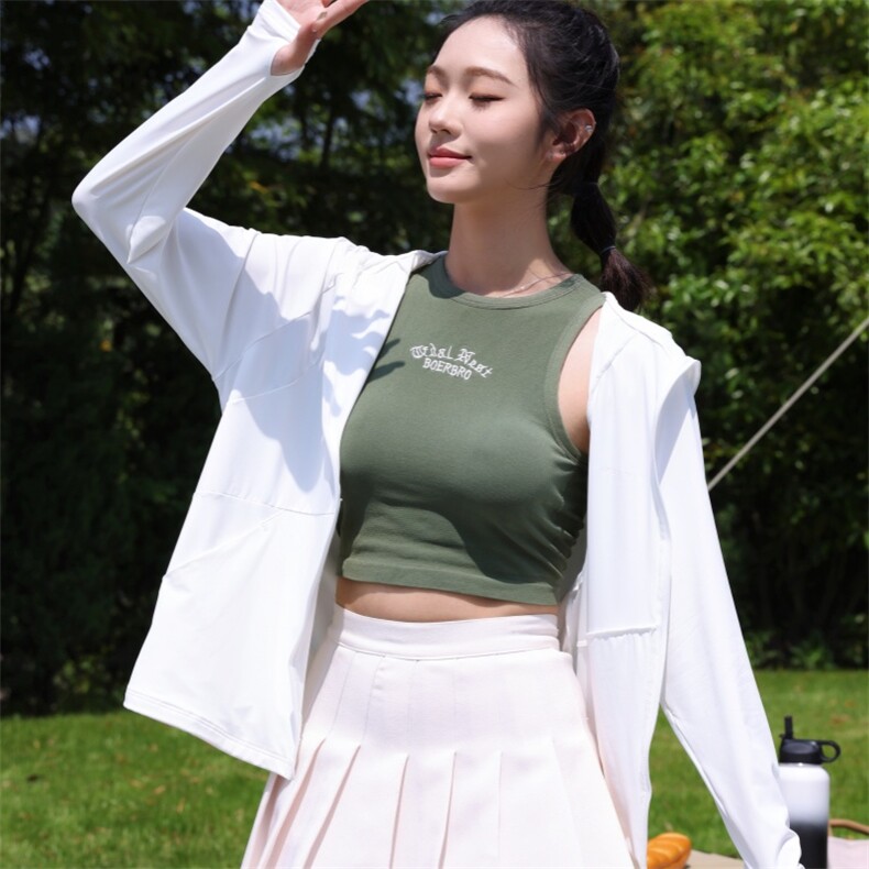 2025夏季新款防晒服短款大帽檐透气防紫外线兵爽防晒衣，女装防晒衣，2C290