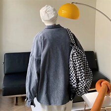长袖衬衫男纯色灯芯绒衬衫外套C79P33图片
