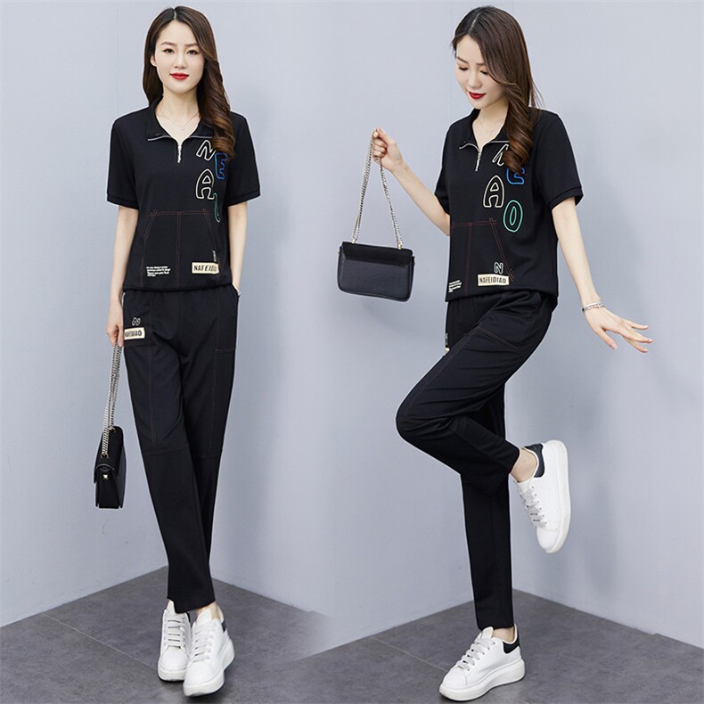 2023年夏季天丝罗马套装印花韩版显瘦大气大方时尚大版，女装套装/套裙，灵力轩