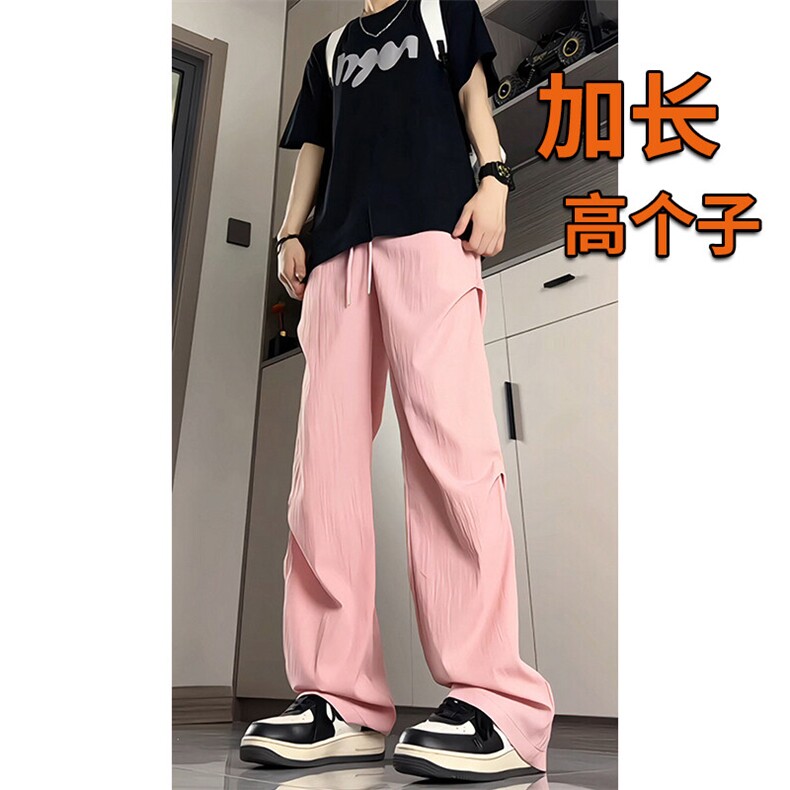 褶皱美式降落伞兵工装裤子男夏薄款休闲裤冰丝速干阔腿裤KZ045P35图片