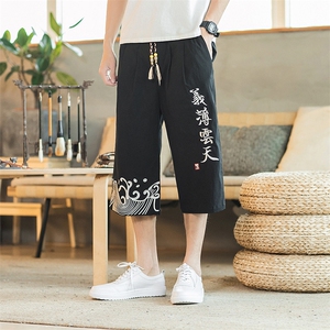 夏季薄款风男装七分裤中裤直筒休闲裤棉麻A266--1-K06-P50图片