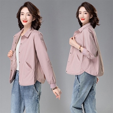 中年妈妈外套秋装长袖衬衫气质宽松上衣妈妈装40岁洋气衣服衬衣女，女装短外套，曼沙奕珂