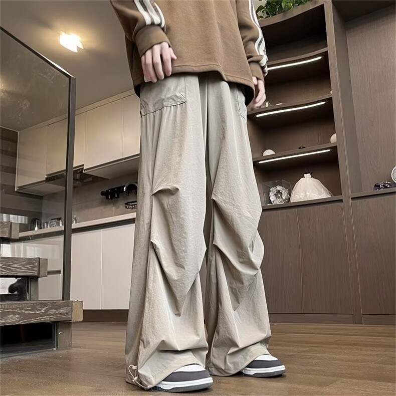 复古伞裤工装裤穿搭辣妹潮牌设计宽松直筒休闲裤,男装休闲裤,星座716-4
