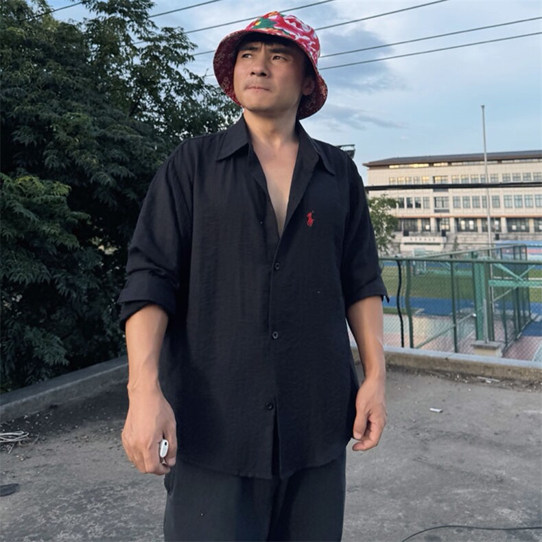 TS1慵懒风学院男女休闲长袖棉麻衬衫风透气凉爽高质量舒适潮,男装衬衫,星座115A-2