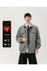 现货港风复古休闲翻领夹克秋冬男加棉加厚毛呢外套-A1550P80控128，男装夹克，电商B241